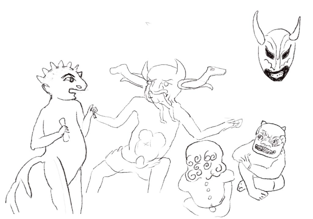 sketches of devils and demons