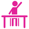 Icon of student raising hand