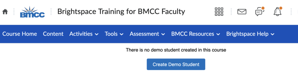 Create Demo Student button