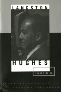 book cover of The Short Stories of Langston Hughes, featuring a black and white photograph of the author