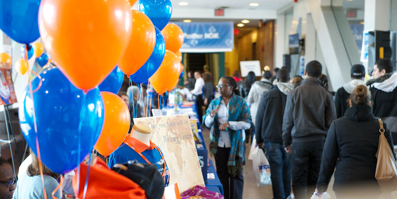 image of students and information tables