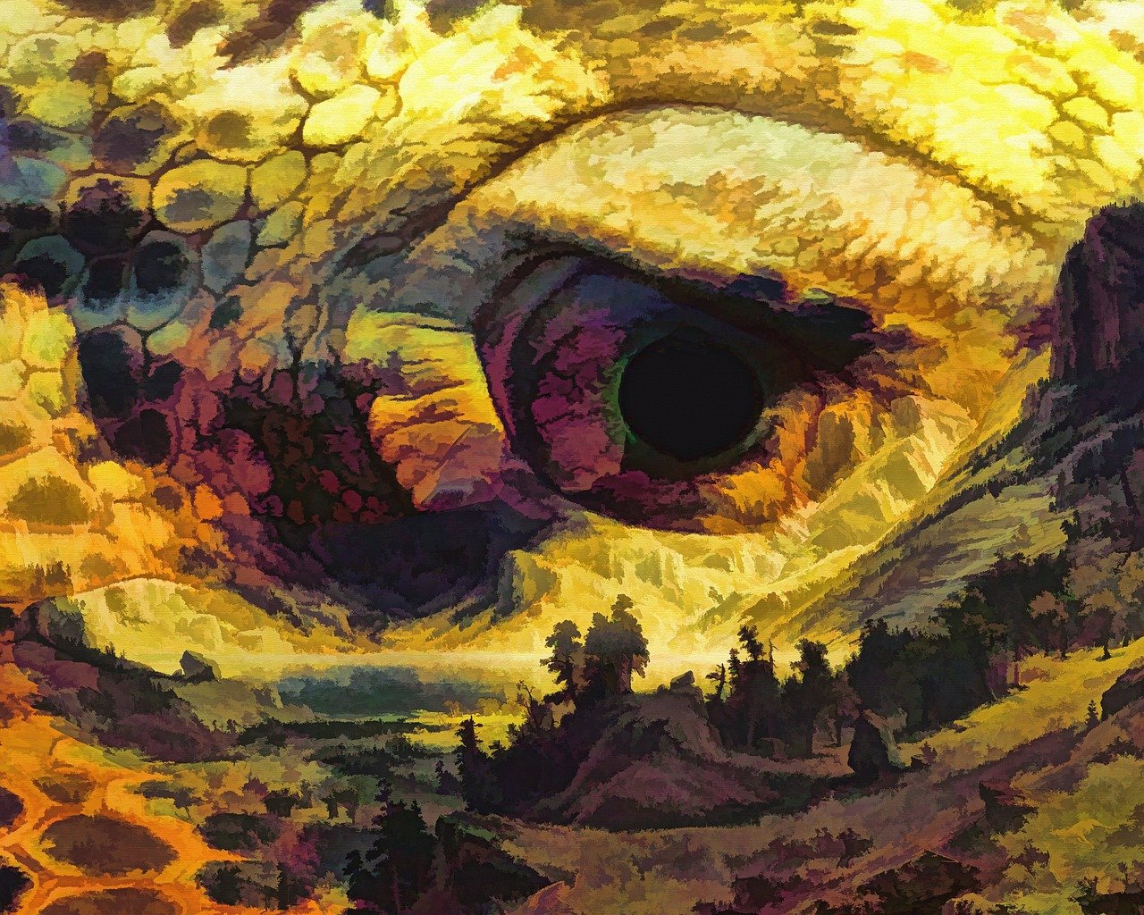 surreal eye landscape