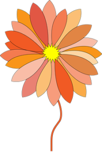 Orange and yellow graphic daisy