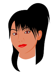 Graphic of Asian girl with high ponytail