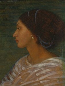 Profile portrait of mixed race young woman
