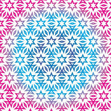 Rose and Turquoise abstract pattern with stars