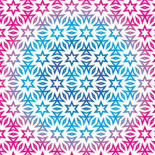 Rose and Turquoise abstract pattern with stars