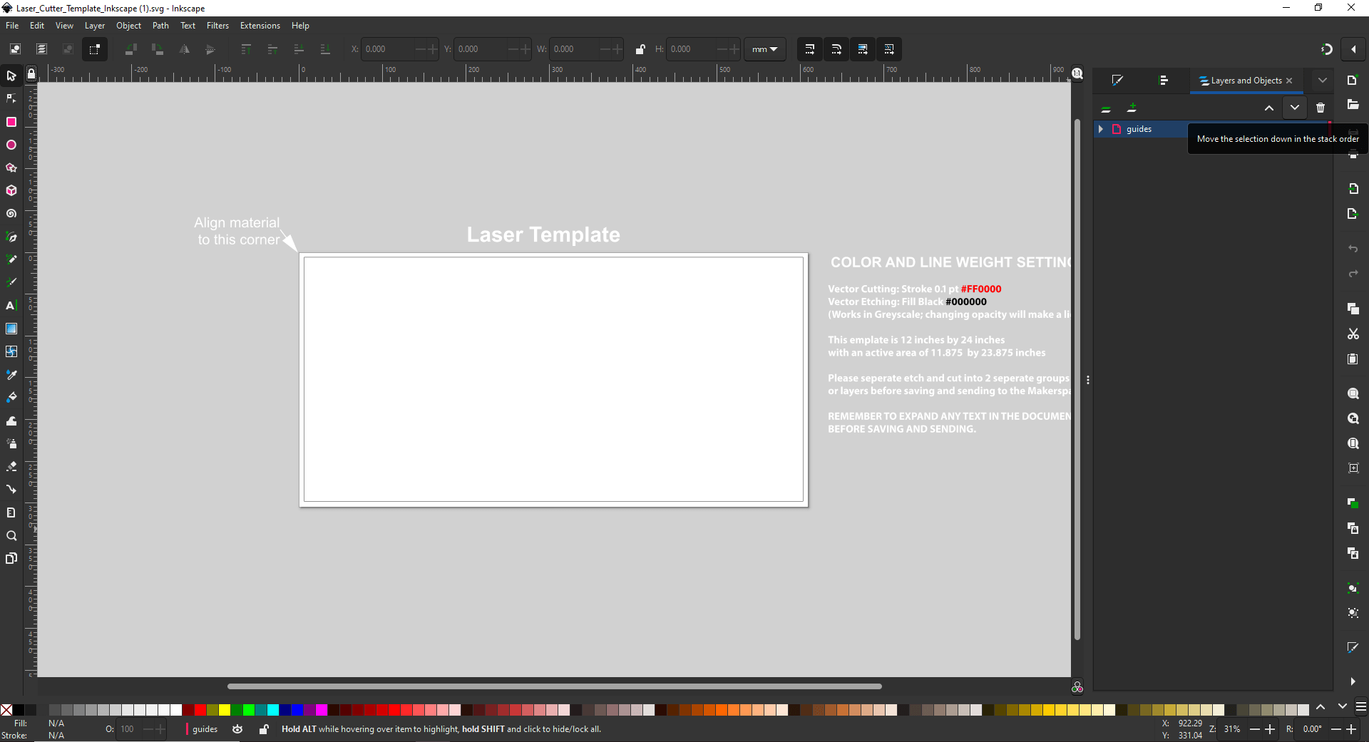 Outputting for the Laser Cutter (Inkscape) BMCC Makerspace