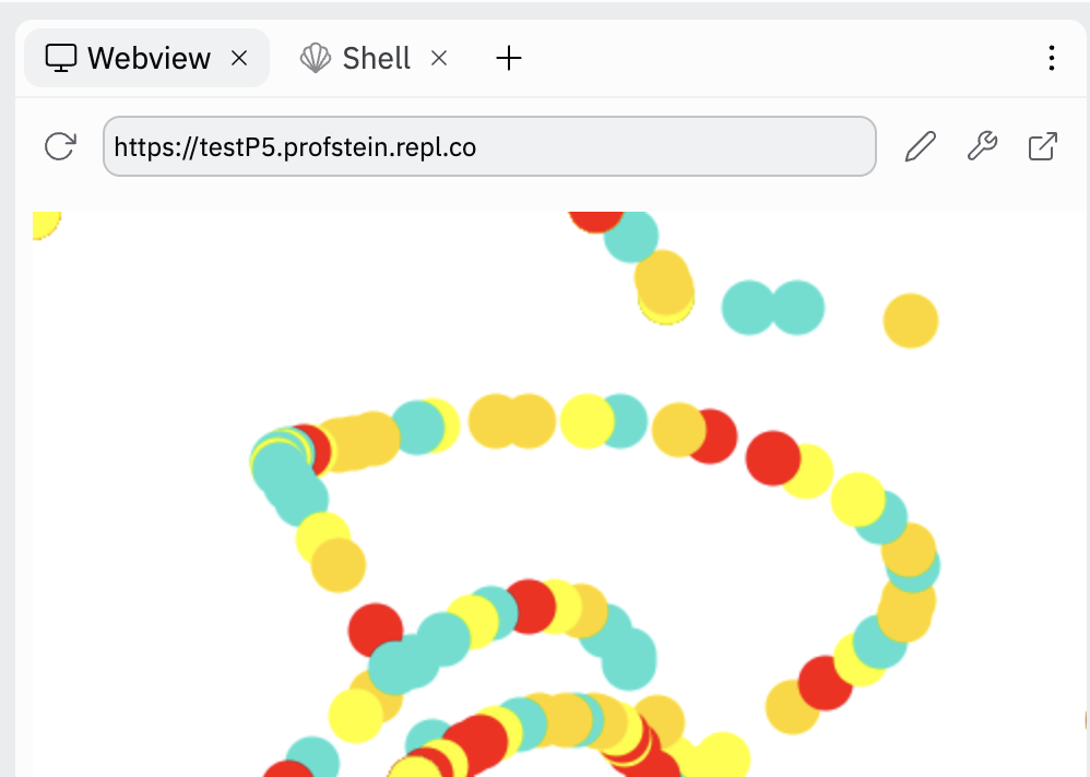 screenshot of circles drawn on web canvas