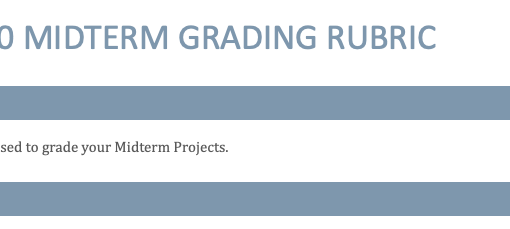 image of title section of midterm grading rubric