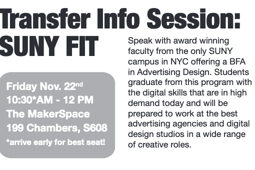 SUNY FIT Transfer Info Session graphic