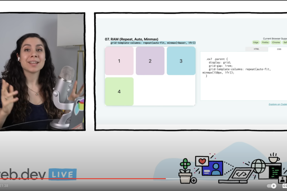 screenshot of una's youtube video that explains 10 one line layouts.