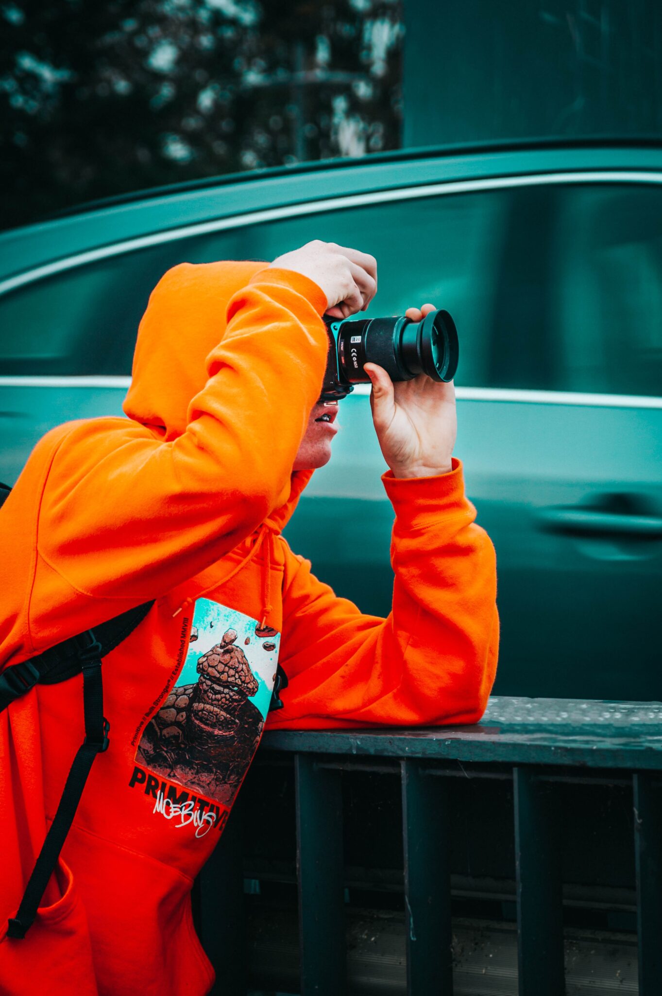 student photographing