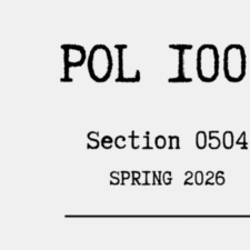 POL 100 (0504) – SPRING 2026 – Introduction to American Government